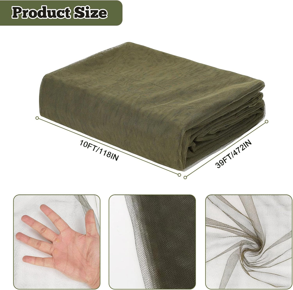 39 x 10 Ft Mosquito Netting for Garden Patio, Breathable Mesh Net for Bird and Insect Protection, Plant Cover for Vegetables, Fruits and Flowers, 3x12m Black