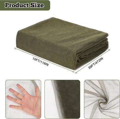 39 x 10 Ft Mosquito Netting for Garden Patio, Breathable Mesh Net for Bird and Insect Protection, Plant Cover for Vegetables, Fruits and Flowers, 3x12m Black