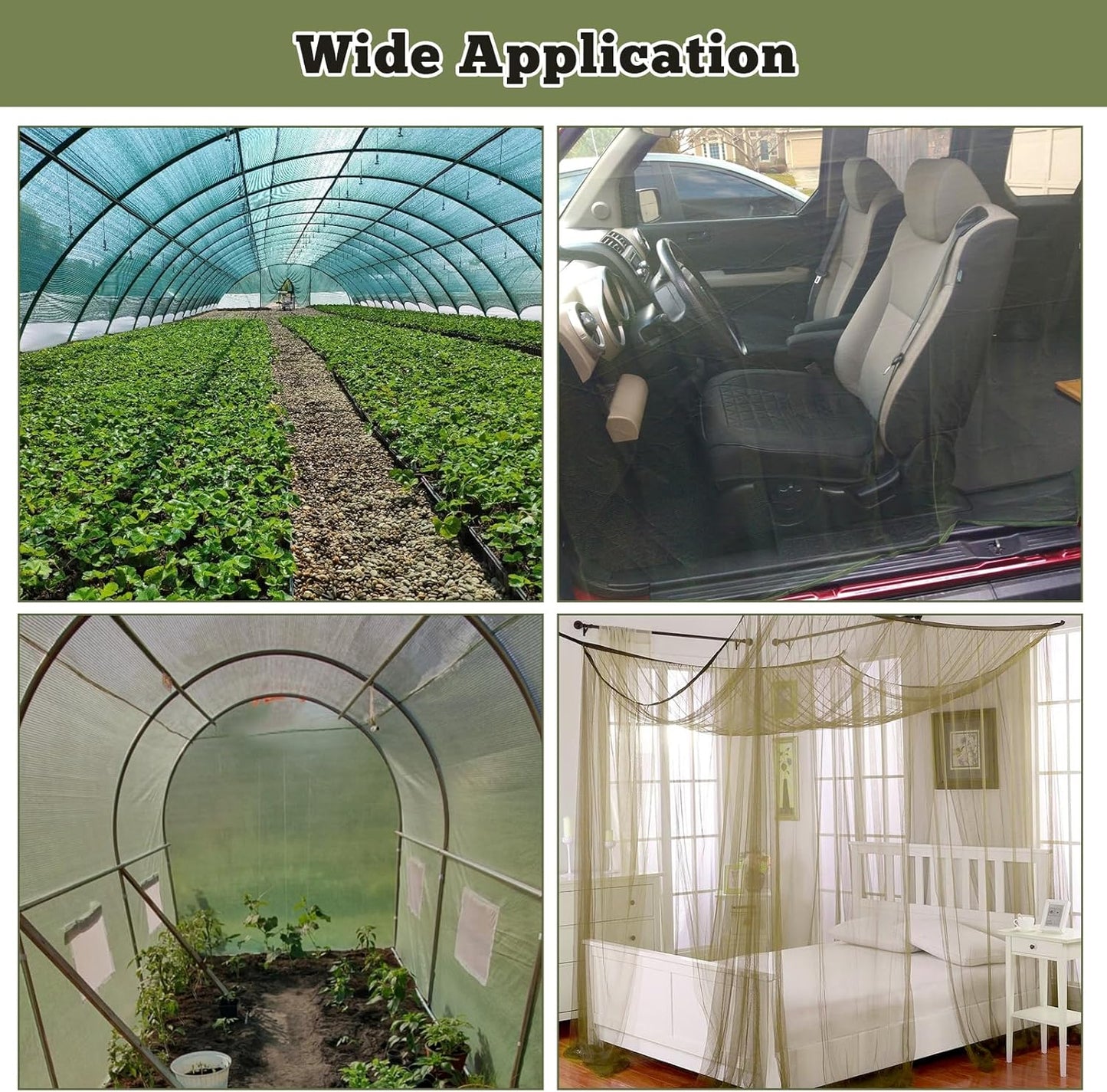 39 x 10 Ft Mosquito Netting for Garden Patio, Breathable Mesh Net for Bird and Insect Protection, Plant Cover for Vegetables, Fruits and Flowers, 3x12m Black