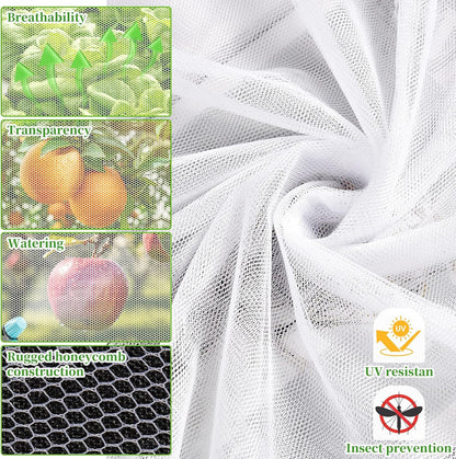 39 x 10 Ft Mosquito Netting for Garden Patio, Breathable Mesh Net for Bird and Insect Protection, Plant Cover for Vegetables, Fruits and Flowers, 3x12m Black