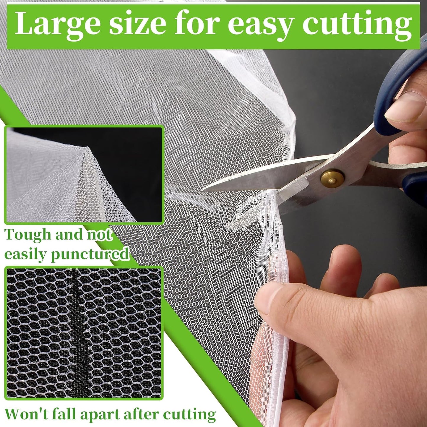 39 x 10 Ft Mosquito Netting for Garden Patio, Breathable Mesh Net for Bird and Insect Protection, Plant Cover for Vegetables, Fruits and Flowers, 3x12m Black