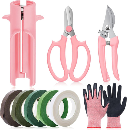 9 Pcs Rose Thorn Remover Set for Wedding Women Mother Gift, Pink
