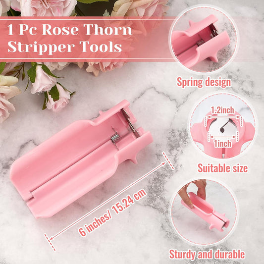 9 Pcs Rose Thorn Remover Set for Wedding Women Mother Gift, Pink