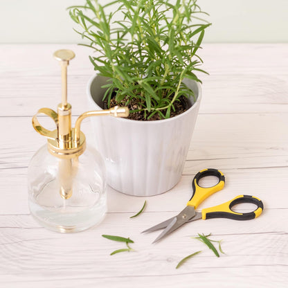 Cutter Bee Precision Craft Scissors - Small Ergonomic Scissors with Micro Tip for Cutting Paper, Herbs, and More - Stainless Steel Blades, Yellow and Black