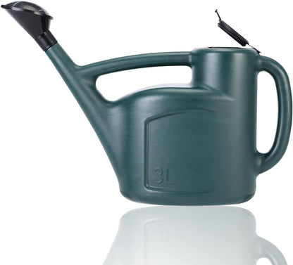 Small Watering Can for Indoor Plants, 0.8 Gallon Plastic Plant Watering Can with Long Spout, Lid and Detachable Sprinkler Head, 3L Lightweight Watering Pot for House Plants and Garden Flower