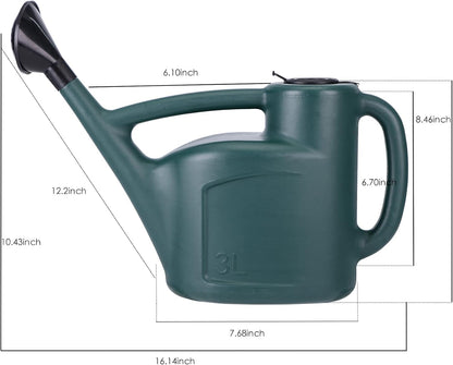 Small Watering Can for Indoor Plants, 0.8 Gallon Plastic Plant Watering Can with Long Spout, Lid and Detachable Sprinkler Head, 3L Lightweight Watering Pot for House Plants and Garden Flower