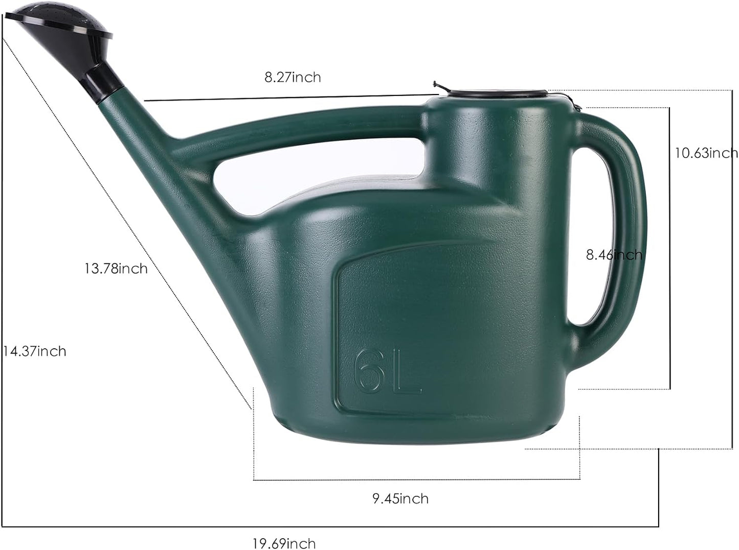 Small Watering Can for Indoor Plants, 0.8 Gallon Plastic Plant Watering Can with Long Spout, Lid and Detachable Sprinkler Head, 3L Lightweight Watering Pot for House Plants and Garden Flower