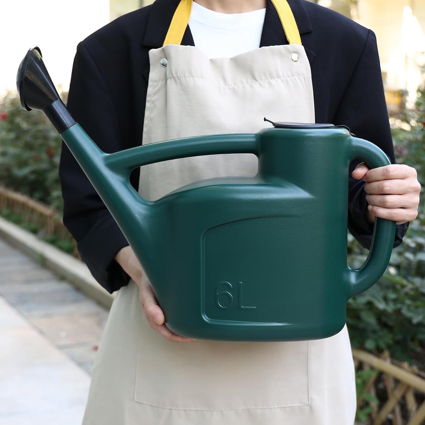 Small Watering Can for Indoor Plants, 0.8 Gallon Plastic Plant Watering Can with Long Spout, Lid and Detachable Sprinkler Head, 3L Lightweight Watering Pot for House Plants and Garden Flower