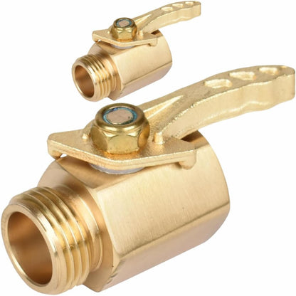 Brass Hose Y Connector Brass Garden Hose Adapter, Garden Hose Splitter 2 Way Heavy Duty, Hose Bib Splitter with 2 Extra Rubber Washers