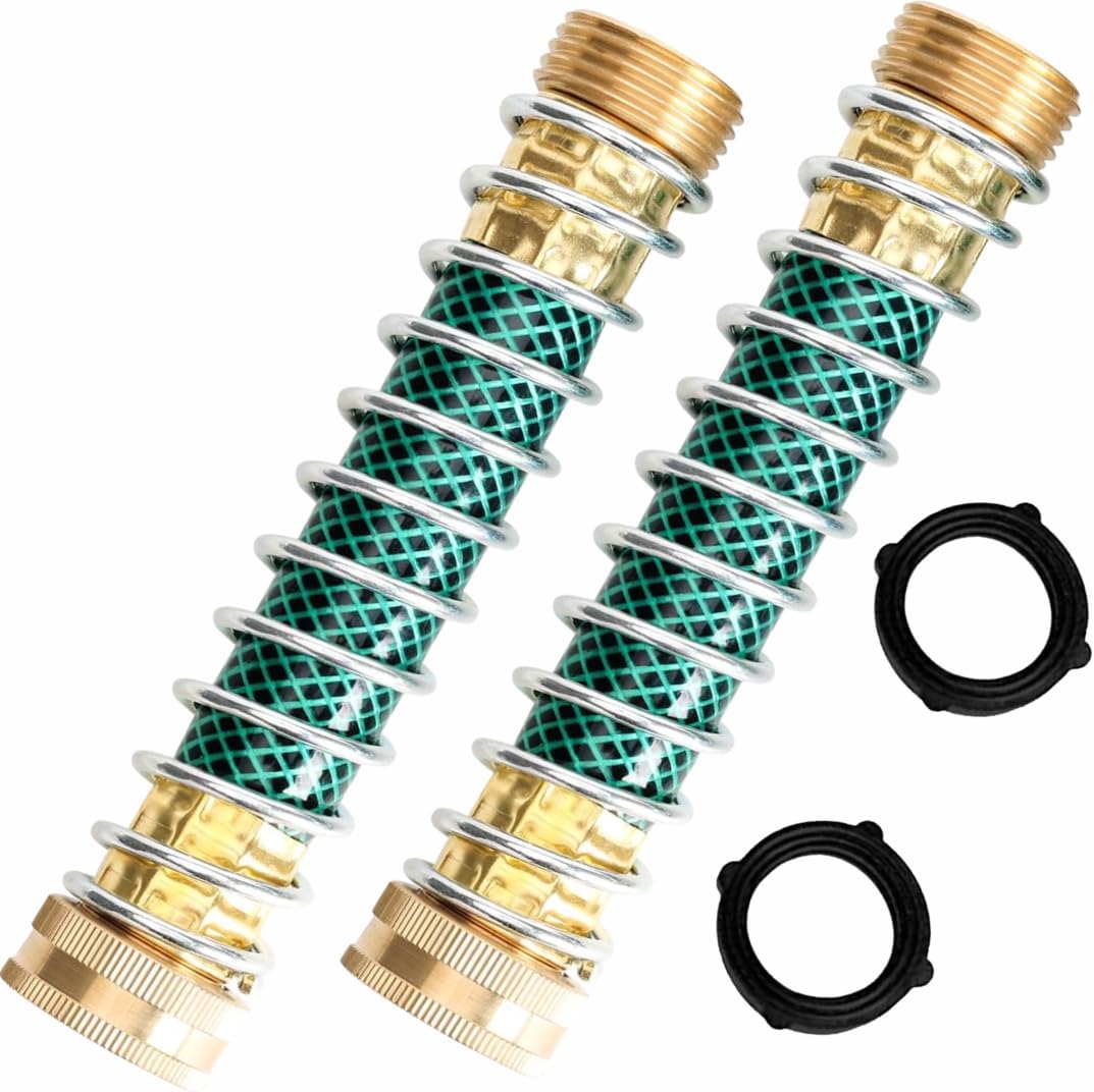 Brass Hose Y Connector Brass Garden Hose Adapter, Garden Hose Splitter 2 Way Heavy Duty, Hose Bib Splitter with 2 Extra Rubber Washers