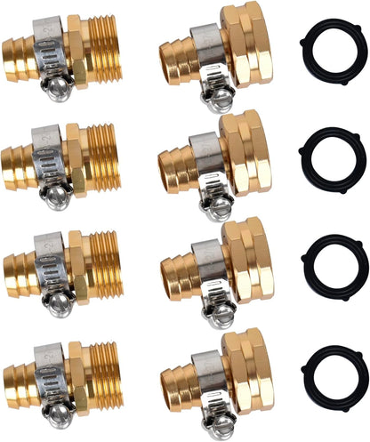 Brass Hose Y Connector Brass Garden Hose Adapter, Garden Hose Splitter 2 Way Heavy Duty, Hose Bib Splitter with 2 Extra Rubber Washers