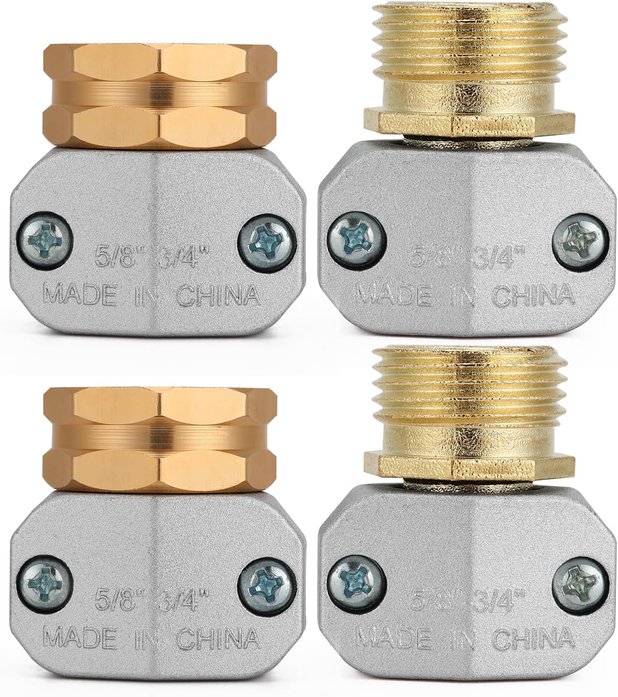 Brass Hose Y Connector Brass Garden Hose Adapter, Garden Hose Splitter 2 Way Heavy Duty, Hose Bib Splitter with 2 Extra Rubber Washers