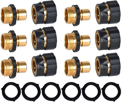Brass Hose Y Connector Brass Garden Hose Adapter, Garden Hose Splitter 2 Way Heavy Duty, Hose Bib Splitter with 2 Extra Rubber Washers