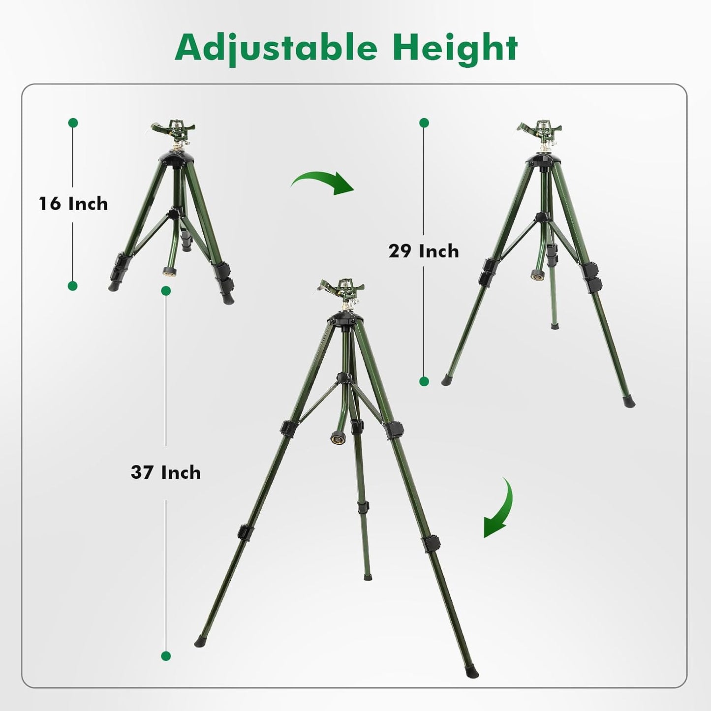 Adjustable Full Metal Tripod Sprinklers for Yard Large Area