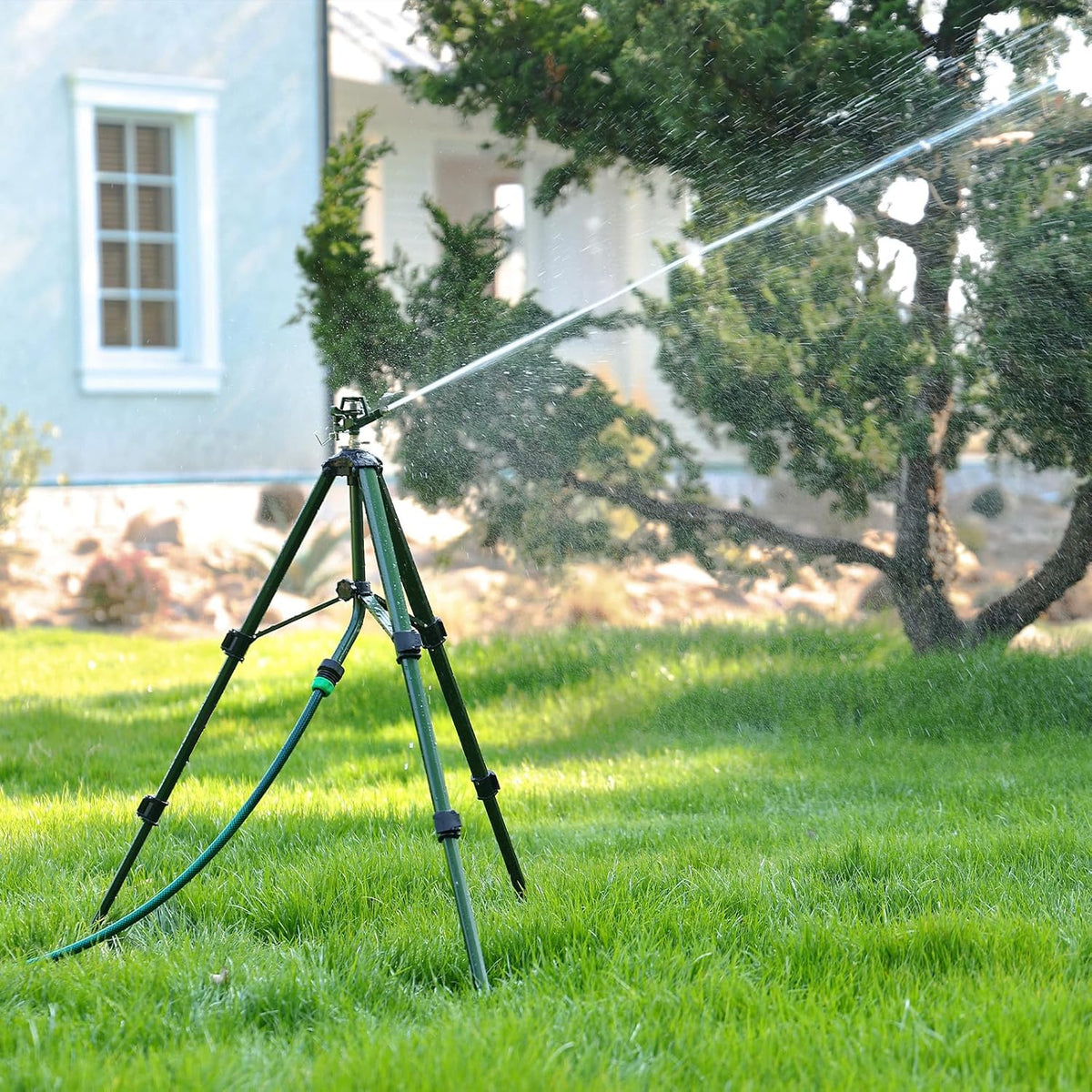 Adjustable Full Metal Tripod Sprinklers for Yard Large Area
