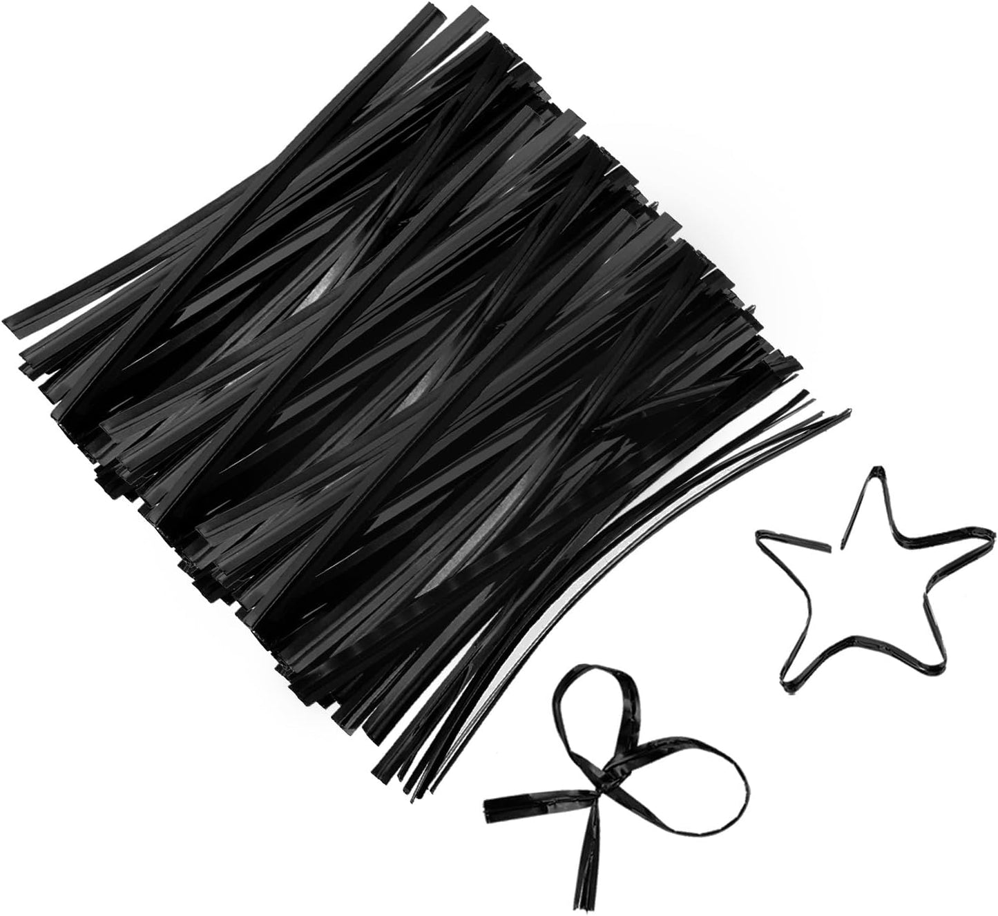 6" Twist Ties, Metallic Twist Ties, Reusable Plastic Coated Twist Ties for Bakery, Candy Bags, Coffee Bags, Goodie Bags, Pack of 800, Silver