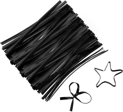6" Twist Ties, Metallic Twist Ties, Reusable Plastic Coated Twist Ties for Bakery, Candy Bags, Coffee Bags, Goodie Bags, Pack of 800, Silver
