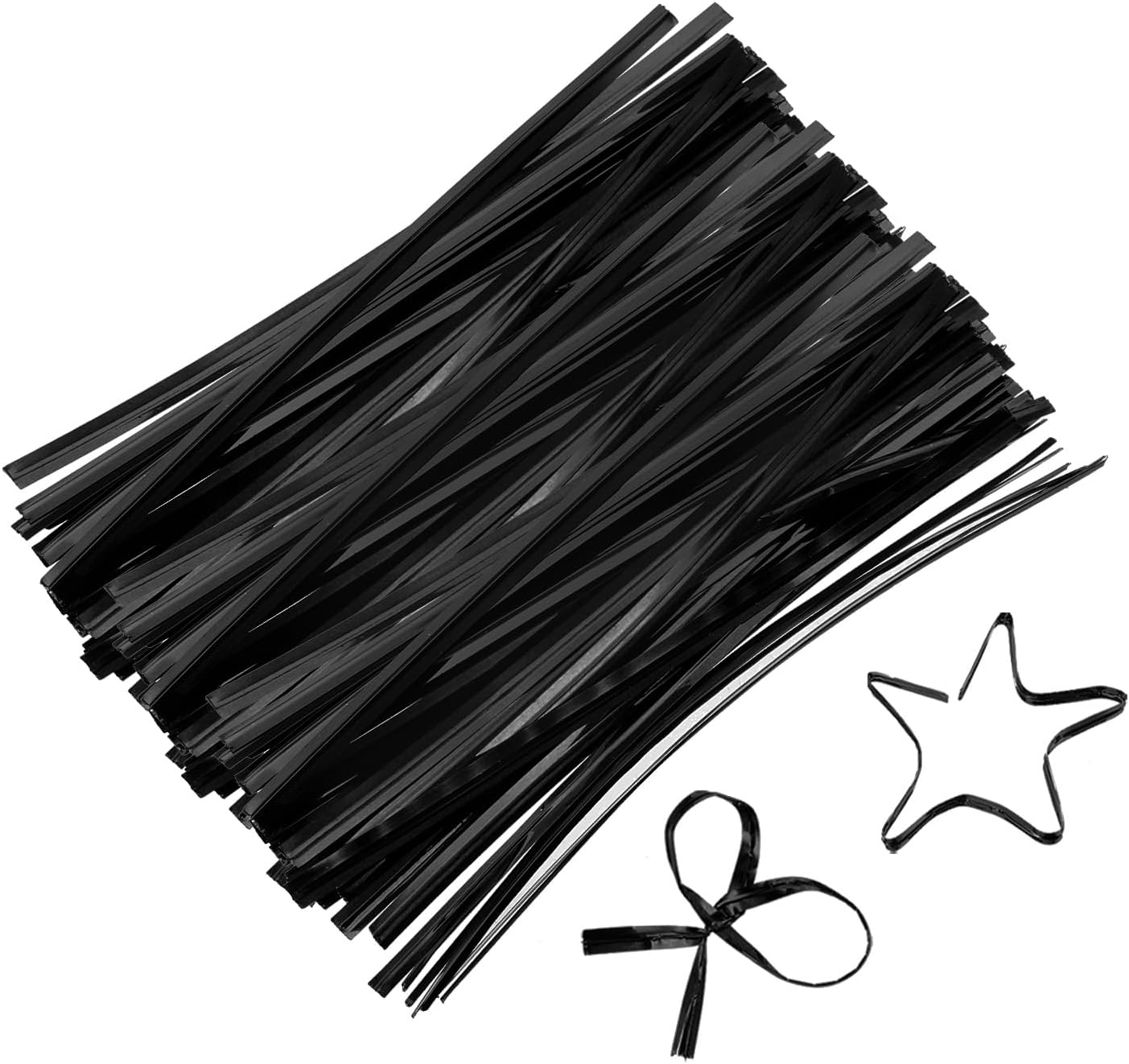 6" Twist Ties, Metallic Twist Ties, Reusable Plastic Coated Twist Ties for Bakery, Candy Bags, Coffee Bags, Goodie Bags, Pack of 800, Silver