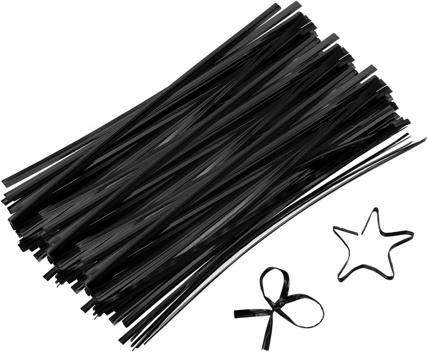 6" Twist Ties, Metallic Twist Ties, Reusable Plastic Coated Twist Ties for Bakery, Candy Bags, Coffee Bags, Goodie Bags, Pack of 800, Silver