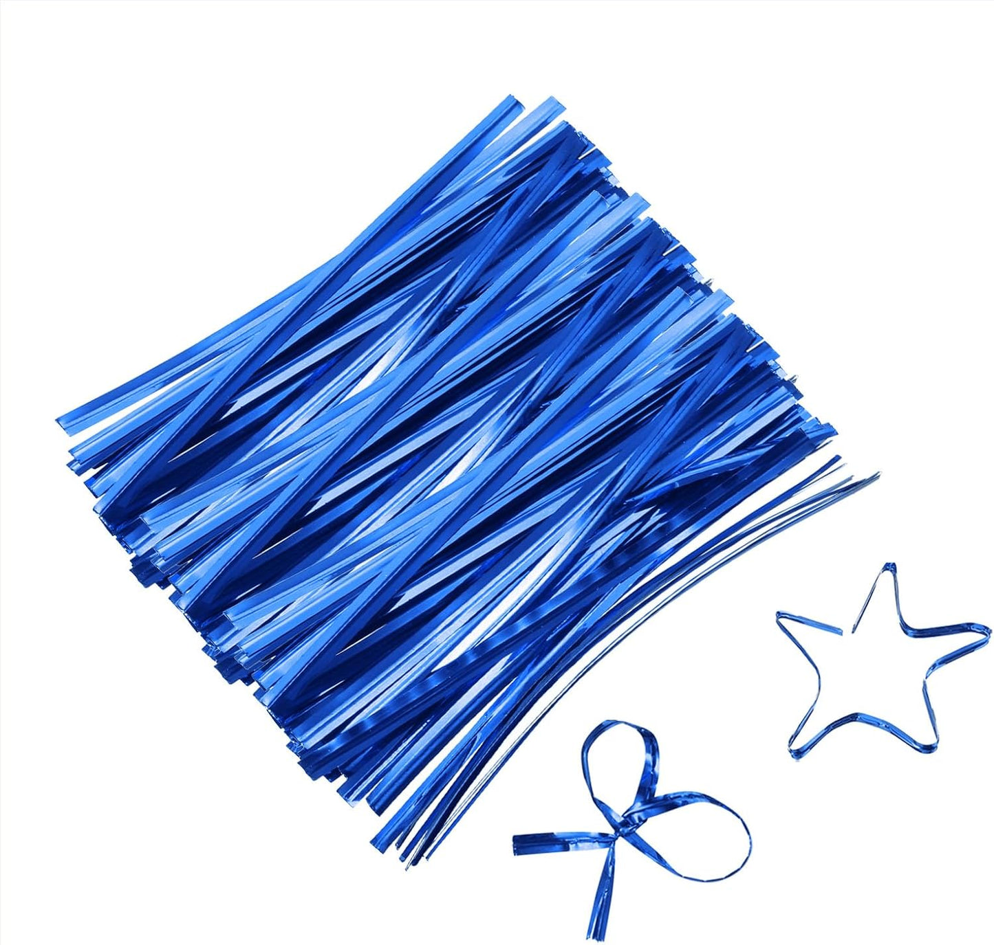 6" Twist Ties, Metallic Twist Ties, Reusable Plastic Coated Twist Ties for Bakery, Candy Bags, Coffee Bags, Goodie Bags, Pack of 800, Silver