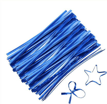 6" Twist Ties, Metallic Twist Ties, Reusable Plastic Coated Twist Ties for Bakery, Candy Bags, Coffee Bags, Goodie Bags, Pack of 800, Silver