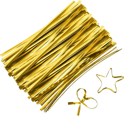 6" Twist Ties, Metallic Twist Ties, Reusable Plastic Coated Twist Ties for Bakery, Candy Bags, Coffee Bags, Goodie Bags, Pack of 800, Silver