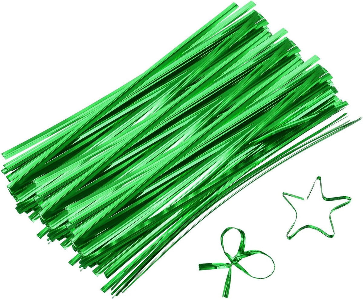 6" Twist Ties, Metallic Twist Ties, Reusable Plastic Coated Twist Ties for Bakery, Candy Bags, Coffee Bags, Goodie Bags, Pack of 800, Silver