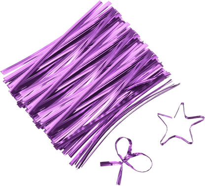 6" Twist Ties, Metallic Twist Ties, Reusable Plastic Coated Twist Ties for Bakery, Candy Bags, Coffee Bags, Goodie Bags, Pack of 800, Silver