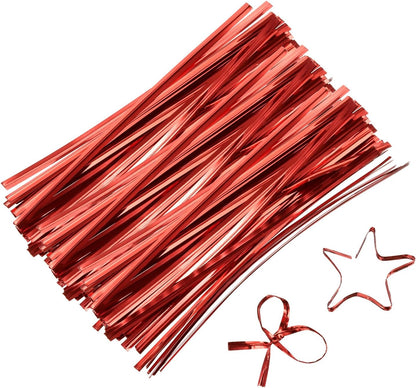6" Twist Ties, Metallic Twist Ties, Reusable Plastic Coated Twist Ties for Bakery, Candy Bags, Coffee Bags, Goodie Bags, Pack of 800, Silver