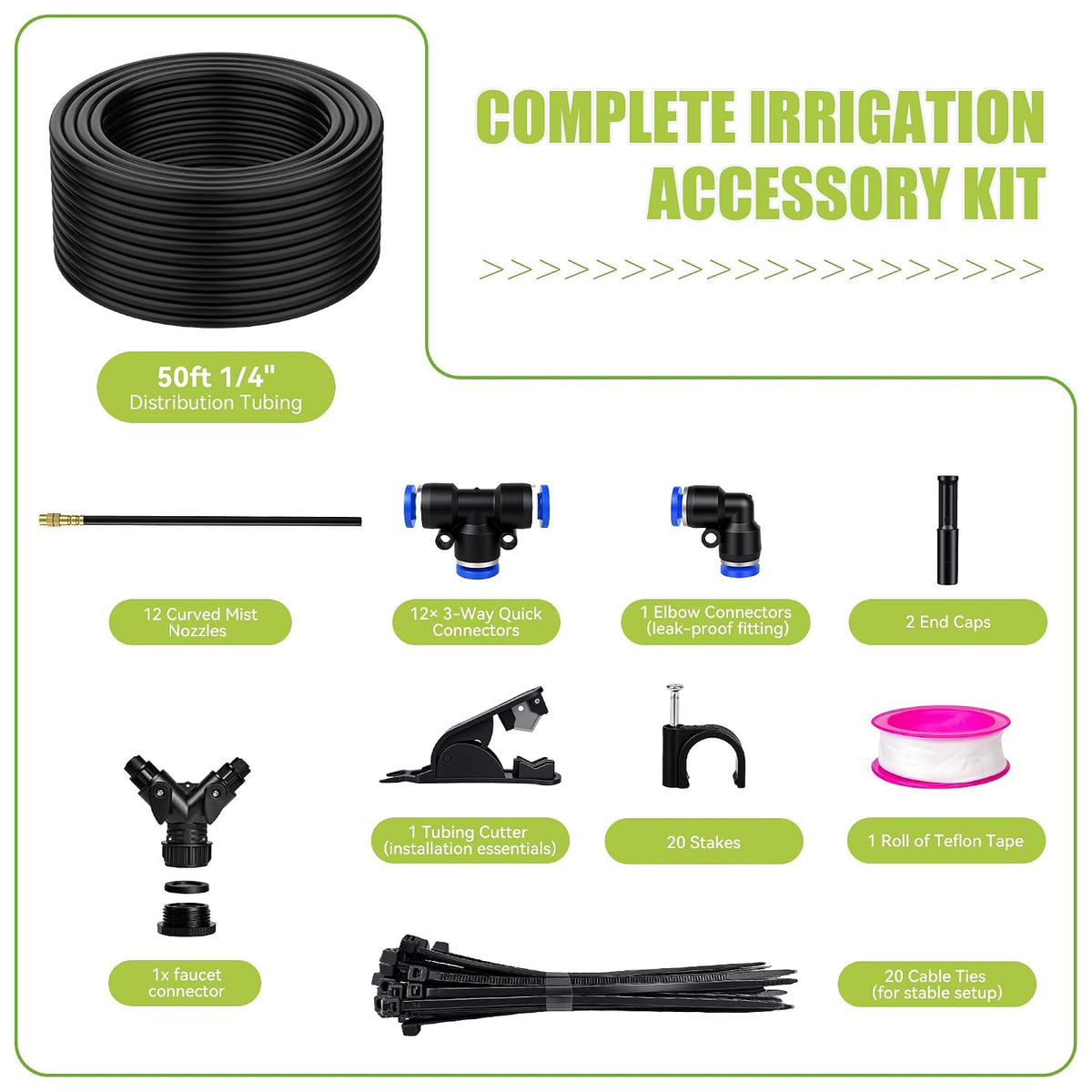 200FT 360° Adjustable Drip Irrigation Kit System for Garden Sprinklers for Yard Garden Watering System with 32 Nozzles Raised Bed Greenhouse Plant Watering Devices Misting System