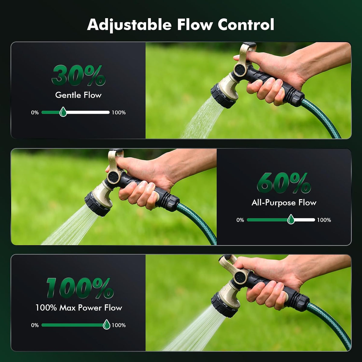 Garden Hose Nozzle, Heavy Duty Metal Water Hose Nozzle for Outdoor