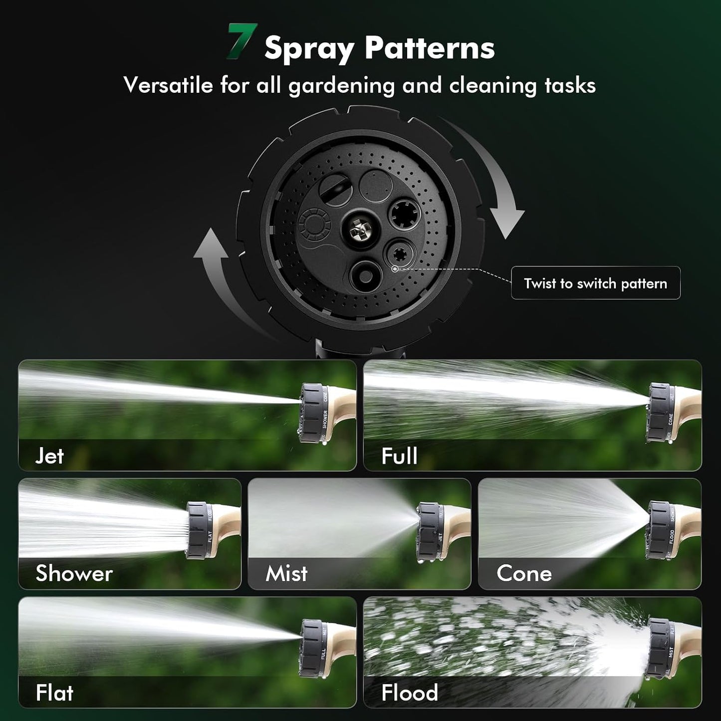 Garden Hose Nozzle, Heavy Duty Metal Water Hose Nozzle for Outdoor