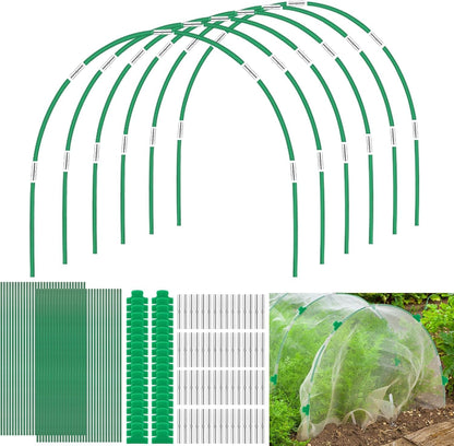 Garden Hoops for Raised Beds, Splinter-Free Fiberglass Greenhouse Hoops Grow Tunnel, 36 Pcs Adjustable Frame for Row Cover & Bird Netting, Rust-Proof DIY Outdoor Plant Stakes