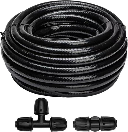 240FT Drip Irrigation System Kit, Automatic Garden Watering Misting System for Greenhouse, Yard, Lawn, Plant with 1/2 inch Hose 1/4 inch Distribution Tubing and Accessories
