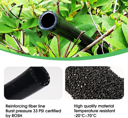 240FT Drip Irrigation System Kit, Automatic Garden Watering Misting System for Greenhouse, Yard, Lawn, Plant with 1/2 inch Hose 1/4 inch Distribution Tubing and Accessories