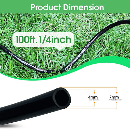 240FT Drip Irrigation System Kit, Automatic Garden Watering Misting System for Greenhouse, Yard, Lawn, Plant with 1/2 inch Hose 1/4 inch Distribution Tubing and Accessories