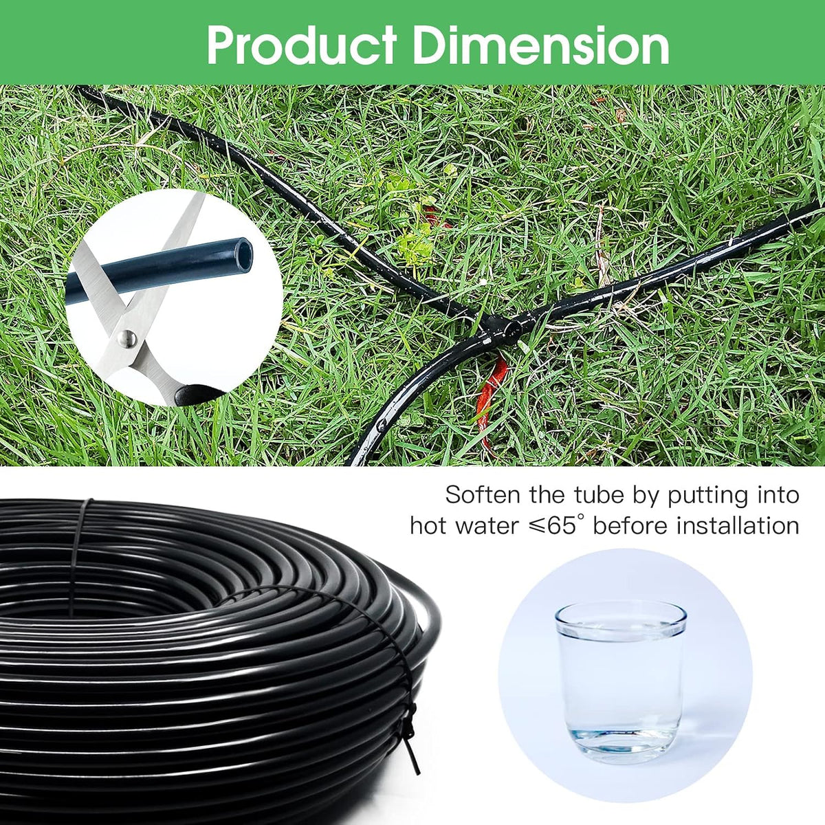 240FT Drip Irrigation System Kit, Automatic Garden Watering Misting System for Greenhouse, Yard, Lawn, Plant with 1/2 inch Hose 1/4 inch Distribution Tubing and Accessories