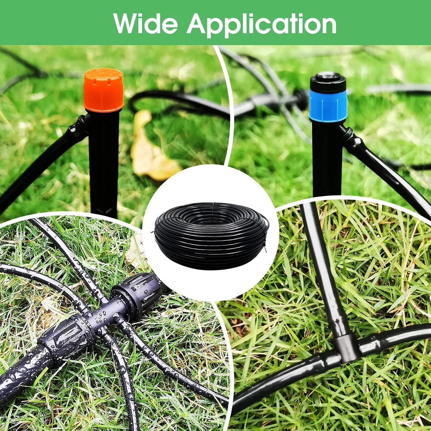 240FT Drip Irrigation System Kit, Automatic Garden Watering Misting System for Greenhouse, Yard, Lawn, Plant with 1/2 inch Hose 1/4 inch Distribution Tubing and Accessories