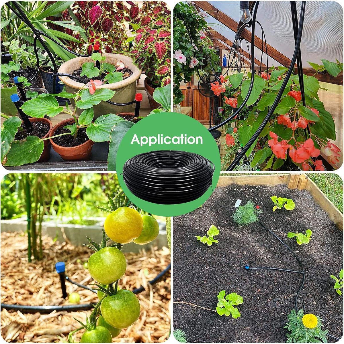 240FT Drip Irrigation System Kit, Automatic Garden Watering Misting System for Greenhouse, Yard, Lawn, Plant with 1/2 inch Hose 1/4 inch Distribution Tubing and Accessories