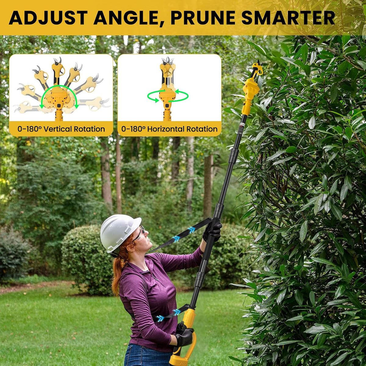 2-in-1 Cordless Pole Pruning Shears for Dewalt 20V Battery (No Battery)