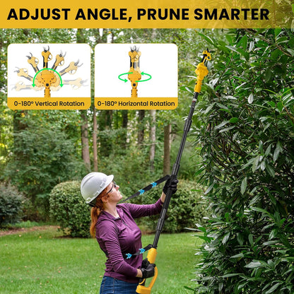 2-in-1 Cordless Pole Pruning Shears for Dewalt 20V Battery (No Battery)