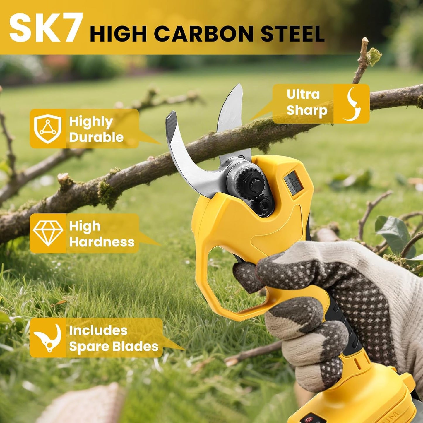 2-in-1 Cordless Pole Pruning Shears for Dewalt 20V Battery (No Battery)