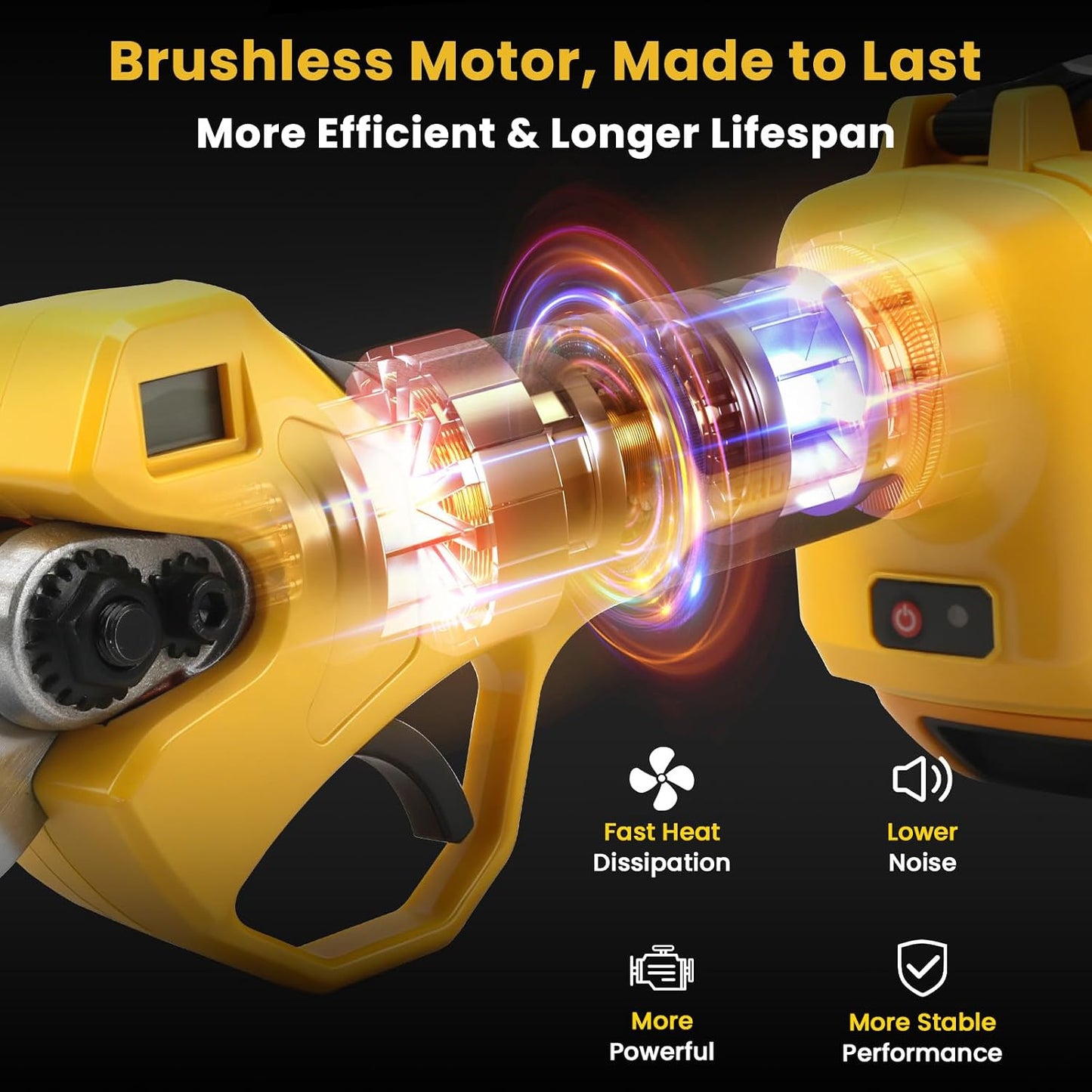 2-in-1 Cordless Pole Pruning Shears for Dewalt 20V Battery (No Battery)