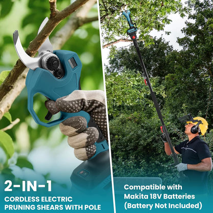2-in-1 Cordless Pole Pruning Shears for Dewalt 20V Battery (No Battery)