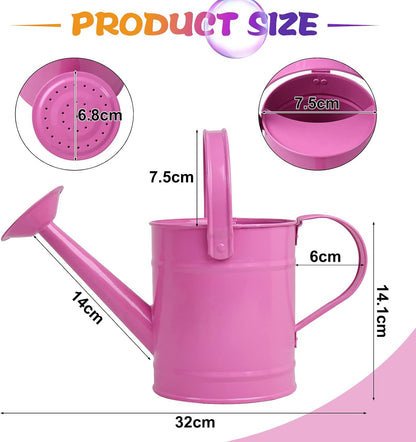 Blue Metal Watering Can, 1.5L for Kids Comfort Handle
