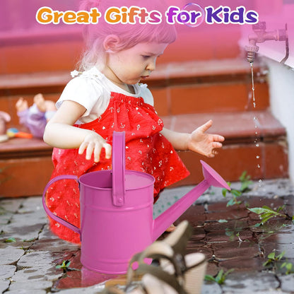 Blue Metal Watering Can, 1.5L for Kids Comfort Handle