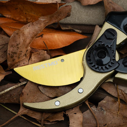 Pruning Shears, 8.6 Inch, Titanium Blade, Bypass, Black