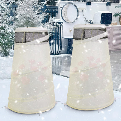 2 Pcs Pop Up Rose Cones for Winter Protection, 20" x 13" x 9" Winter Rose Collars Protective Cover, Freeze Protection Roses Bush Cover for Protecting Against Frost Wind and Animals Eating