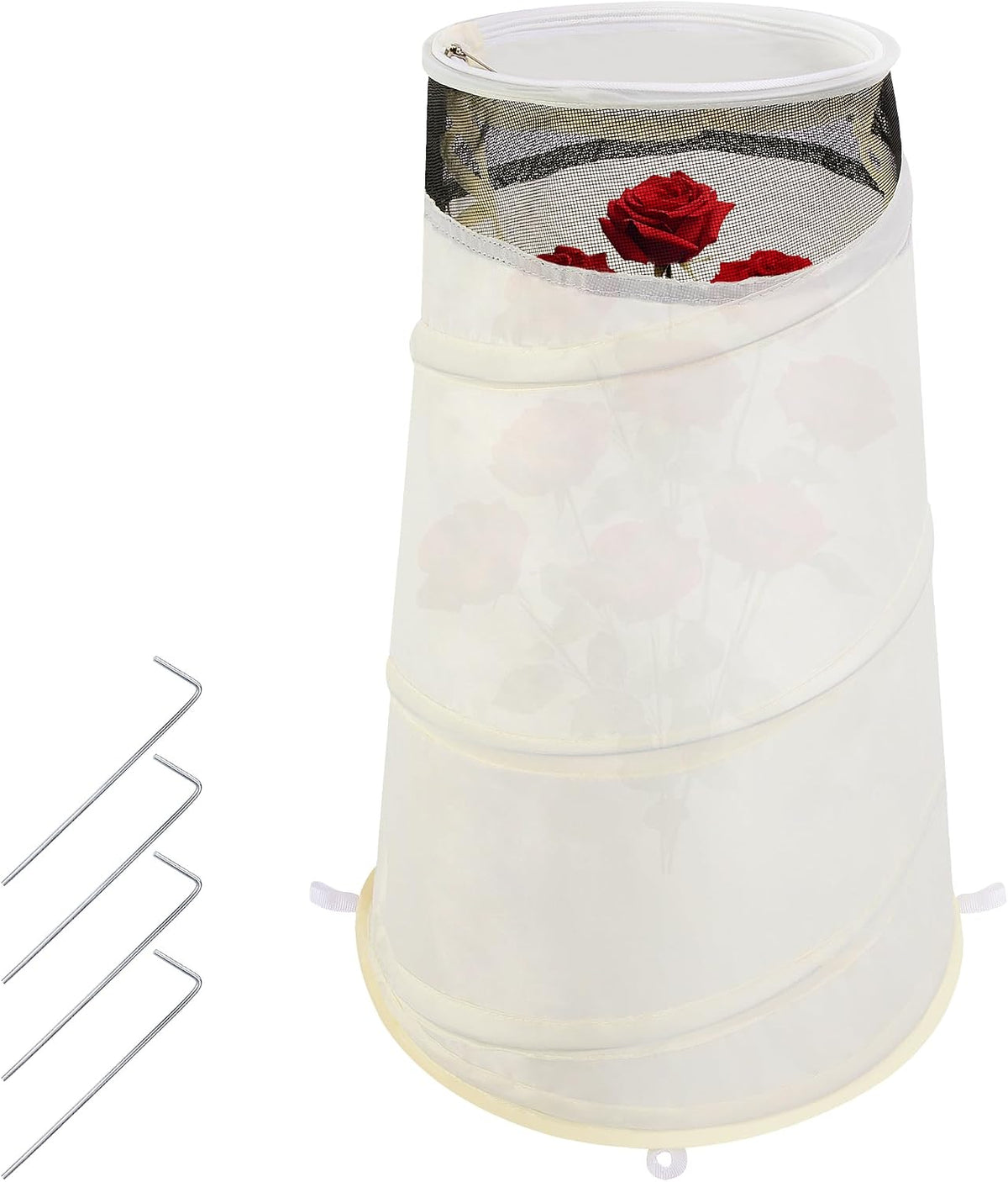 2 Pcs Pop Up Rose Cones for Winter Protection, 20" x 13" x 9" Winter Rose Collars Protective Cover, Freeze Protection Roses Bush Cover for Protecting Against Frost Wind and Animals Eating
