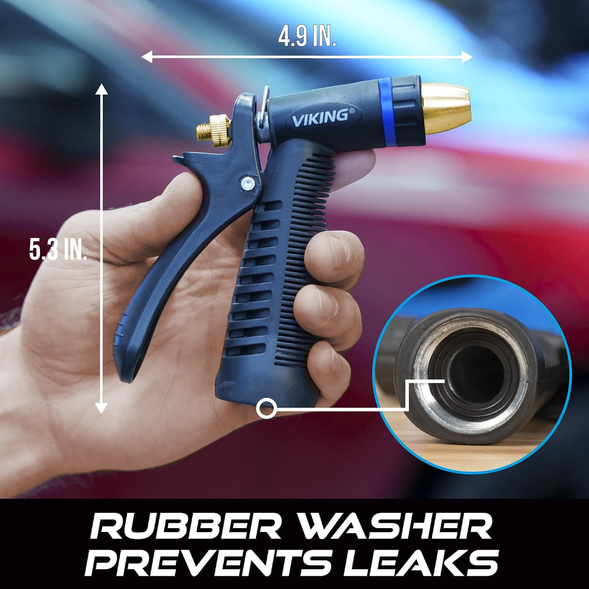 VIKING Hose Nozzle, Adjustable and Heavy-Duty for Cars and Home
